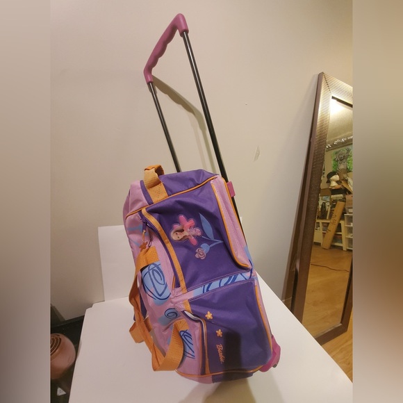90s BARBIE purple and pink rolling travel tote bag book bag dance bag - Picture 14 of 16